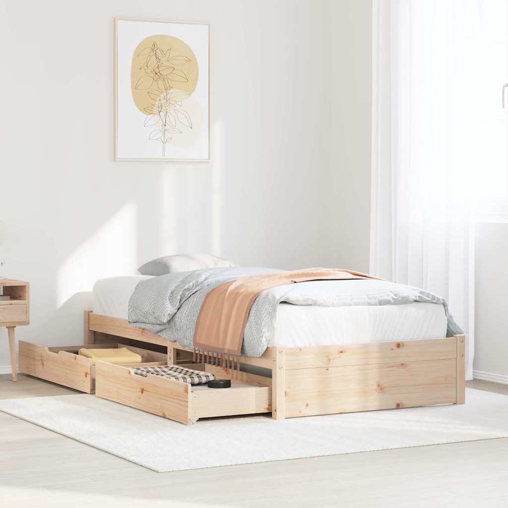 Bedframe zonder matras massief grenenhout 75x190 cm is nu te koop bij PeponiXL, paradijselijk wonen!