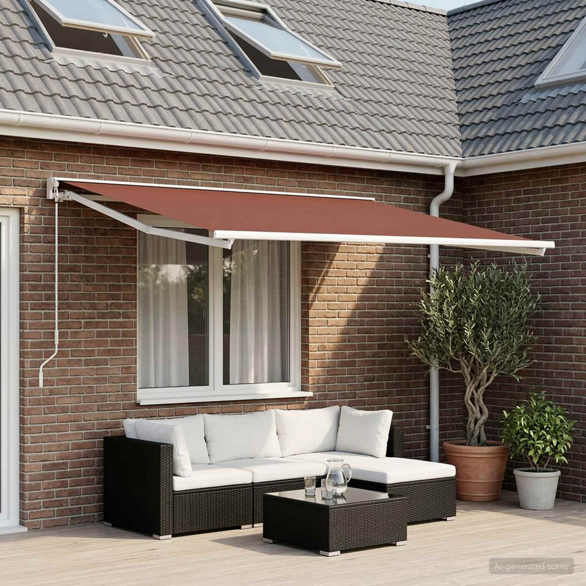 Vervangingsdoek voor zonnescherm Bruin 300 x 200 cm Polyester is nu te koop bij PeponiXL, paradijselijk wonen!