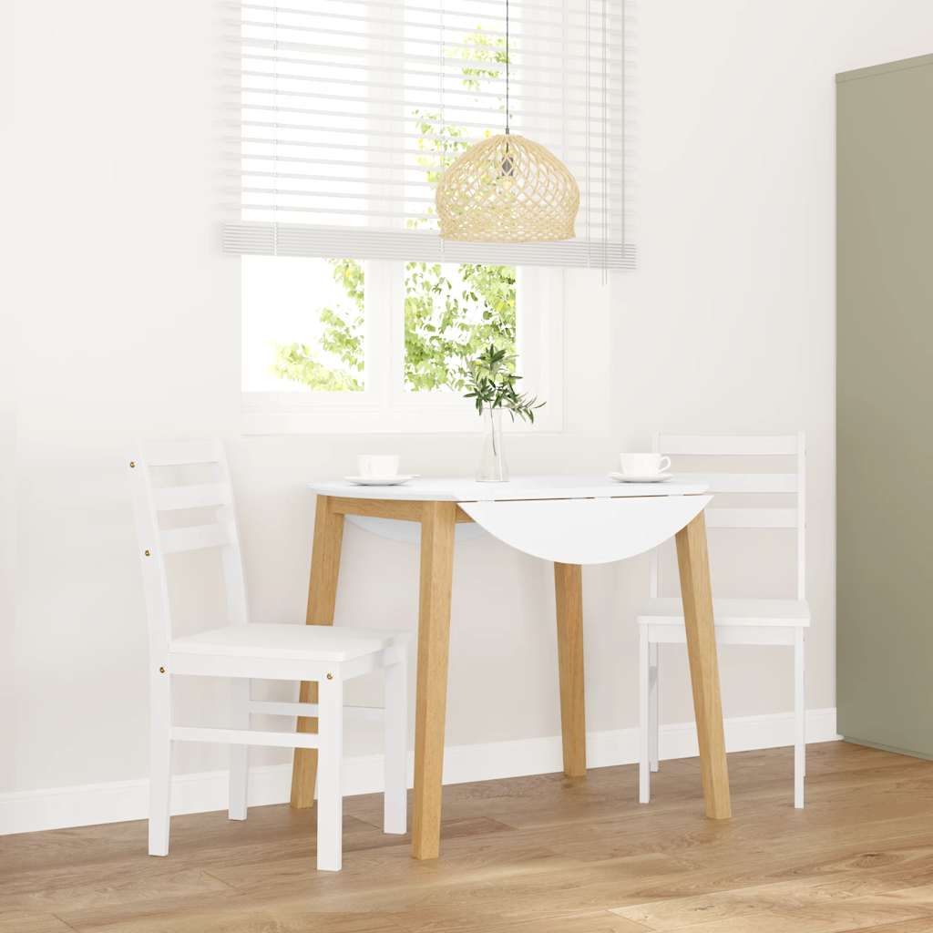 Eetkamerstoelen 2 st massief hout rubber wit is nu te koop bij PeponiXL, paradijselijk wonen!