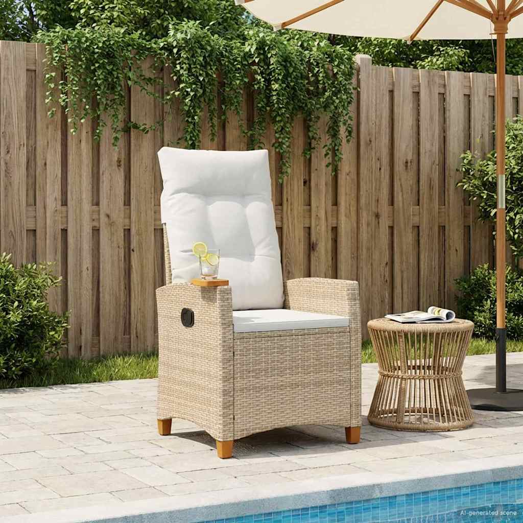 Verstelbare stoel met theeplaat 62 x 64 x 112 cm poly rattan is nu te koop bij PeponiXL, paradijselijk wonen!