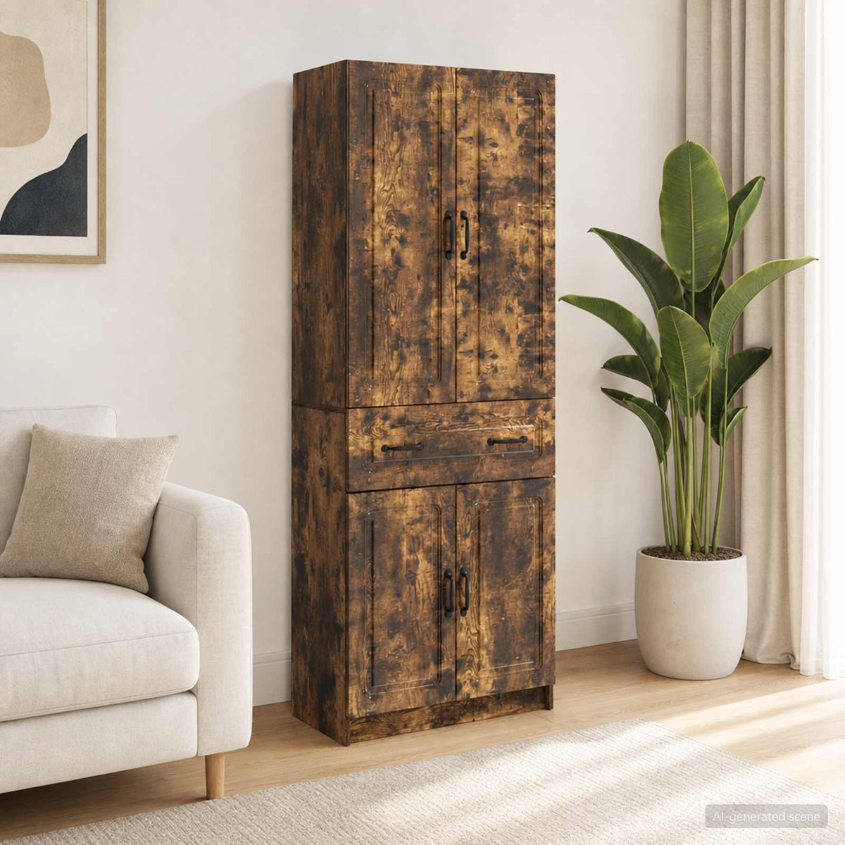 Kastenset 2 pcs Gerookt eiken Bewerkt hout is nu te koop bij PeponiXL, paradijselijk wonen!