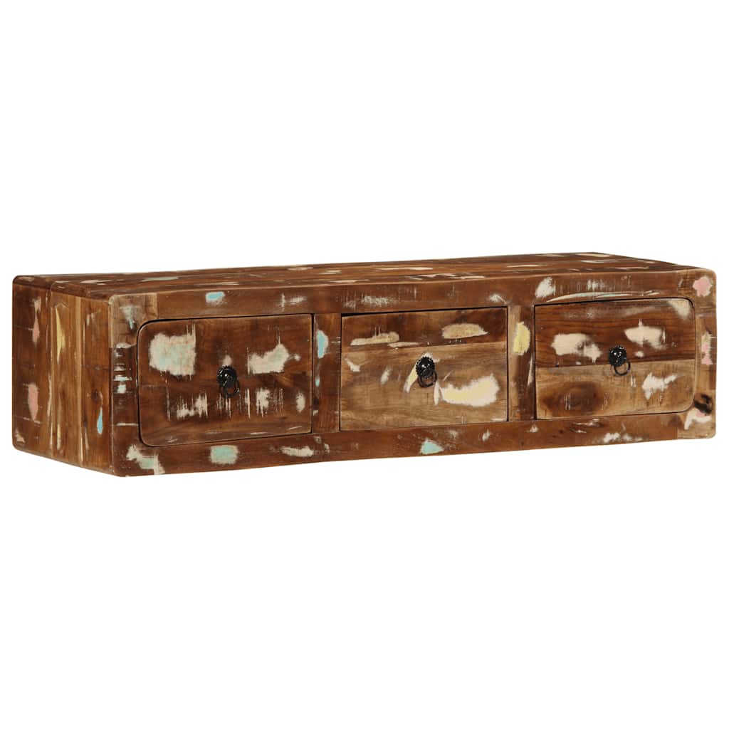 Tv-meubel wandmontage 100x32x25 cm massief gerecycled hout is nu te koop bij PeponiXL, paradijselijk wonen!