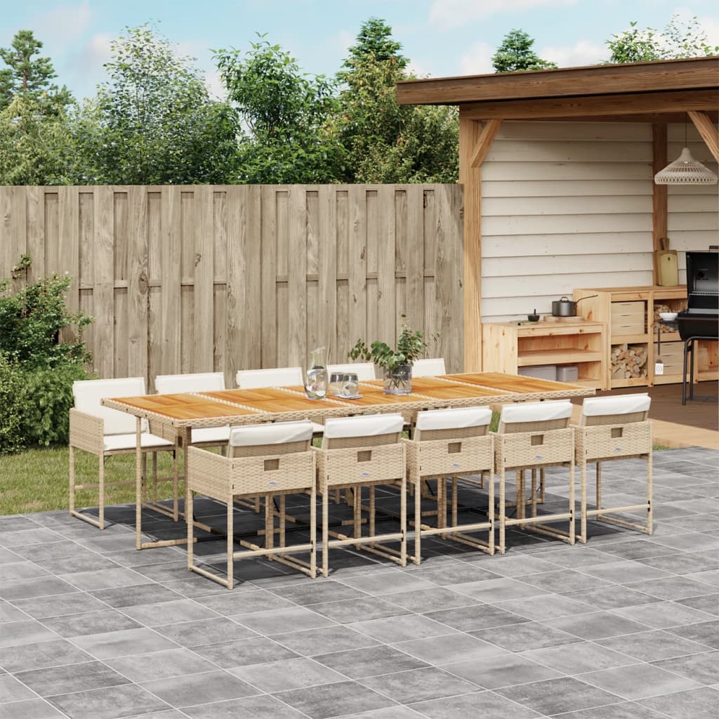 11-delige Tuinset met kussens poly rattan beige is nu te koop bij PeponiXL, paradijselijk wonen!