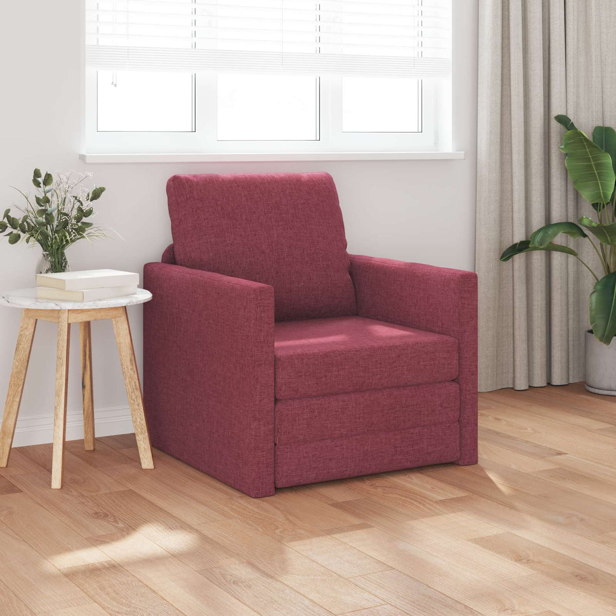 Slaapbank Wijnrood 74 x 77 x 81 cm Stof is nu te koop bij PeponiXL, paradijselijk wonen!