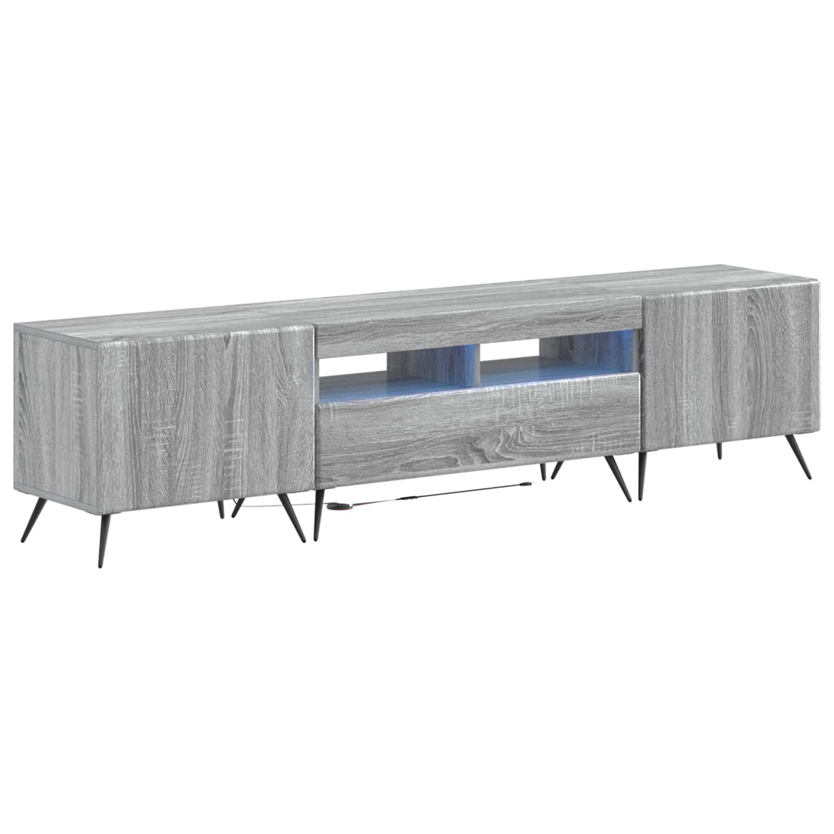 5-delige LED TV-kast Grijs Sonoma Bewerkt hout is nu te koop bij PeponiXL, paradijselijk wonen!