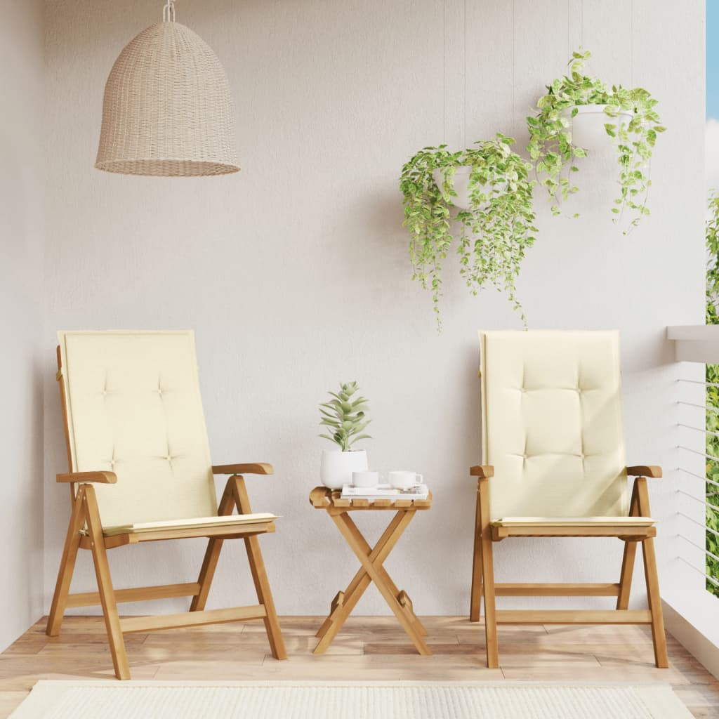 Tuinstoelen 2 st verstelbaar met kussens massief teakhout is nu te koop bij PeponiXL, paradijselijk wonen!