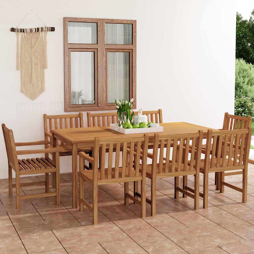 9-delige tuinset 200x100 cm massief teakhout is nu te koop bij PeponiXL, paradijselijk wonen!