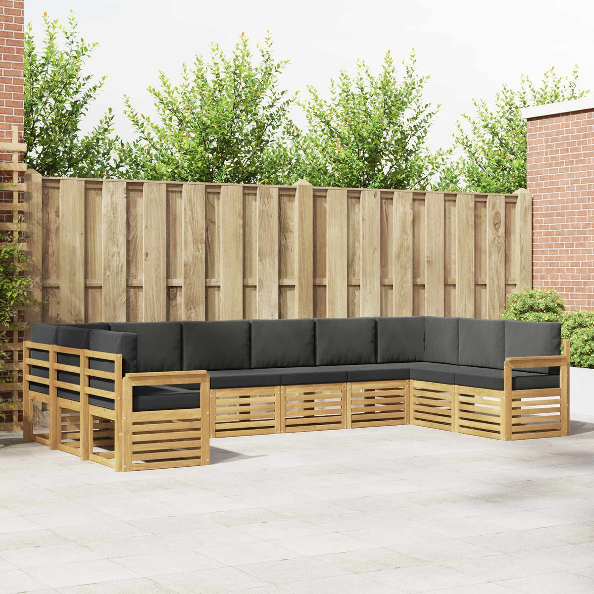 Buiten bankenset 7 pcs Wit en Anthraciet 363 x 187,5 x 73 cm is nu te koop bij PeponiXL, paradijselijk wonen!