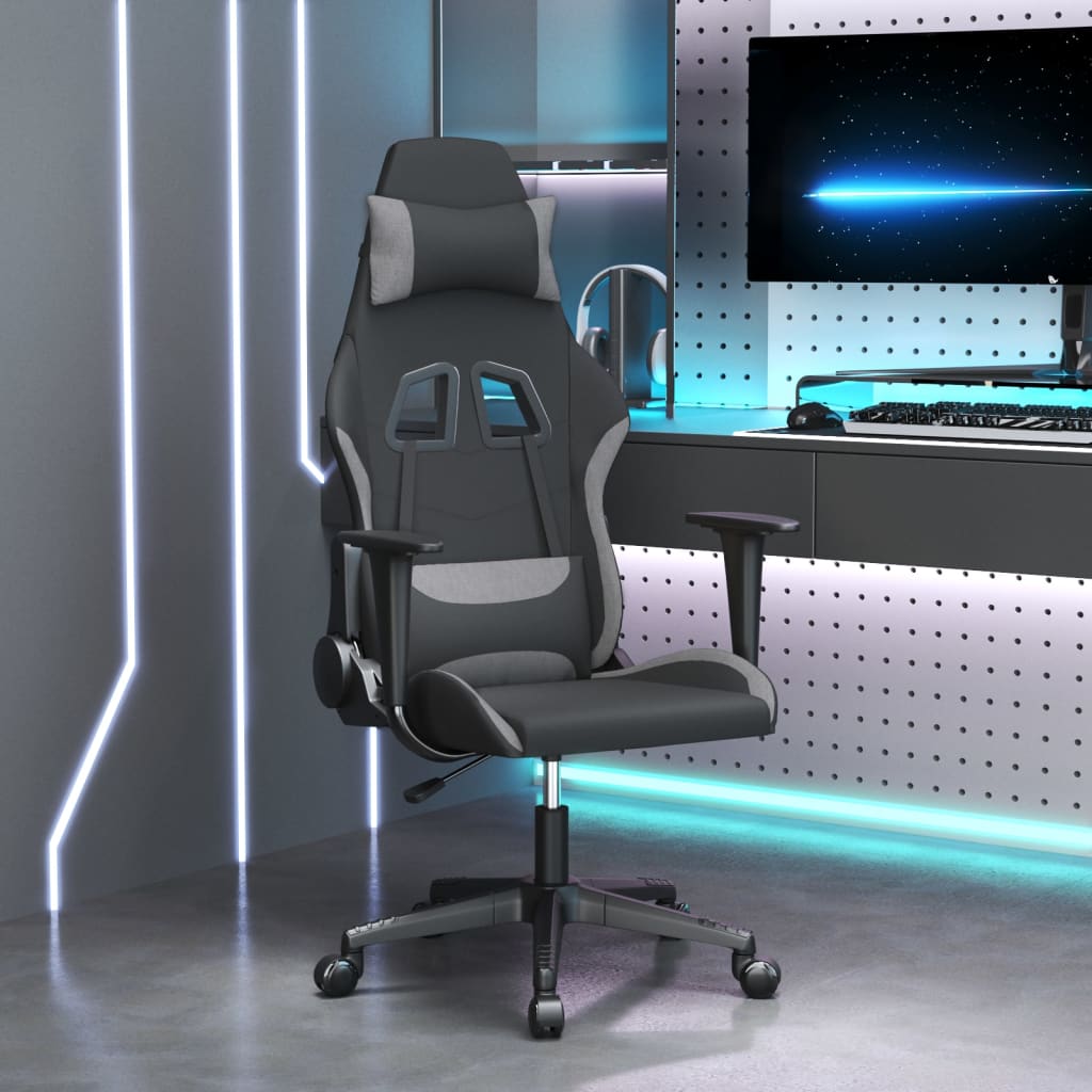 Gamestoel stof zwart en lichtgrijs is nu te koop bij PeponiXL, paradijselijk wonen!