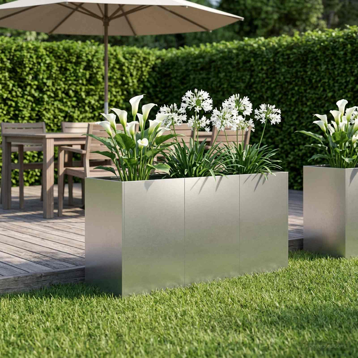Plantenbak zilver 120 x 40 x 60 cm Roestvrij staal is nu te koop bij PeponiXL, paradijselijk wonen!