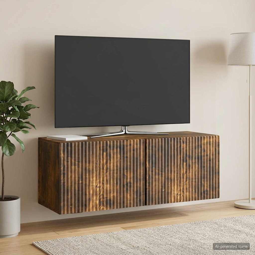 Wandbeugel TV-kast Gerookt eiken 78,5 x 31 x 30 cm Bewerkt hout is nu te koop bij PeponiXL, paradijselijk wonen!