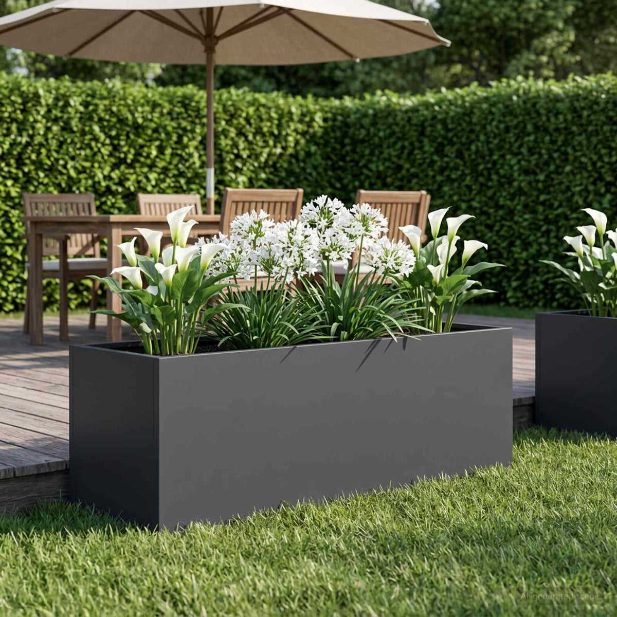 Plantenbak Antraciet 80 x 30 x 30 cm Koudgewalst staal is nu te koop bij PeponiXL, paradijselijk wonen!