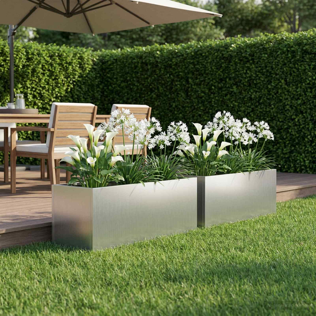 Plantenbak 2 st zilver 40 x 20 x 20 cm Gegalvaniseerd staal is nu te koop bij PeponiXL, paradijselijk wonen!