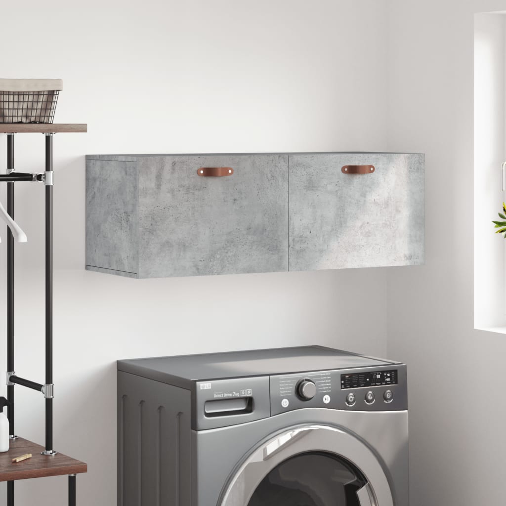 Wandkast 100x36,5x35 cm bewerkt hout betongrijs is nu te koop bij PeponiXL, paradijselijk wonen!