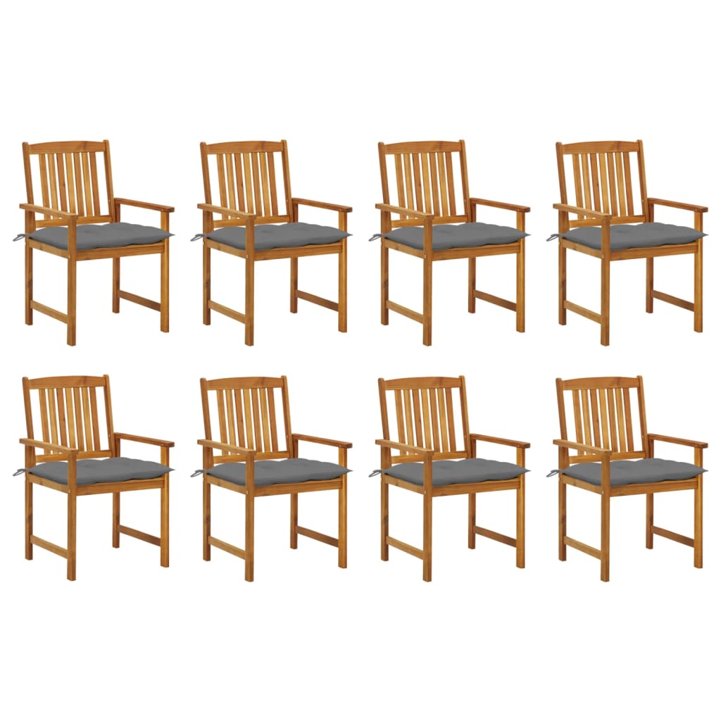 Tuinstoelen 8 st met kussens massief acaciahout is nu te koop bij PeponiXL, paradijselijk wonen!