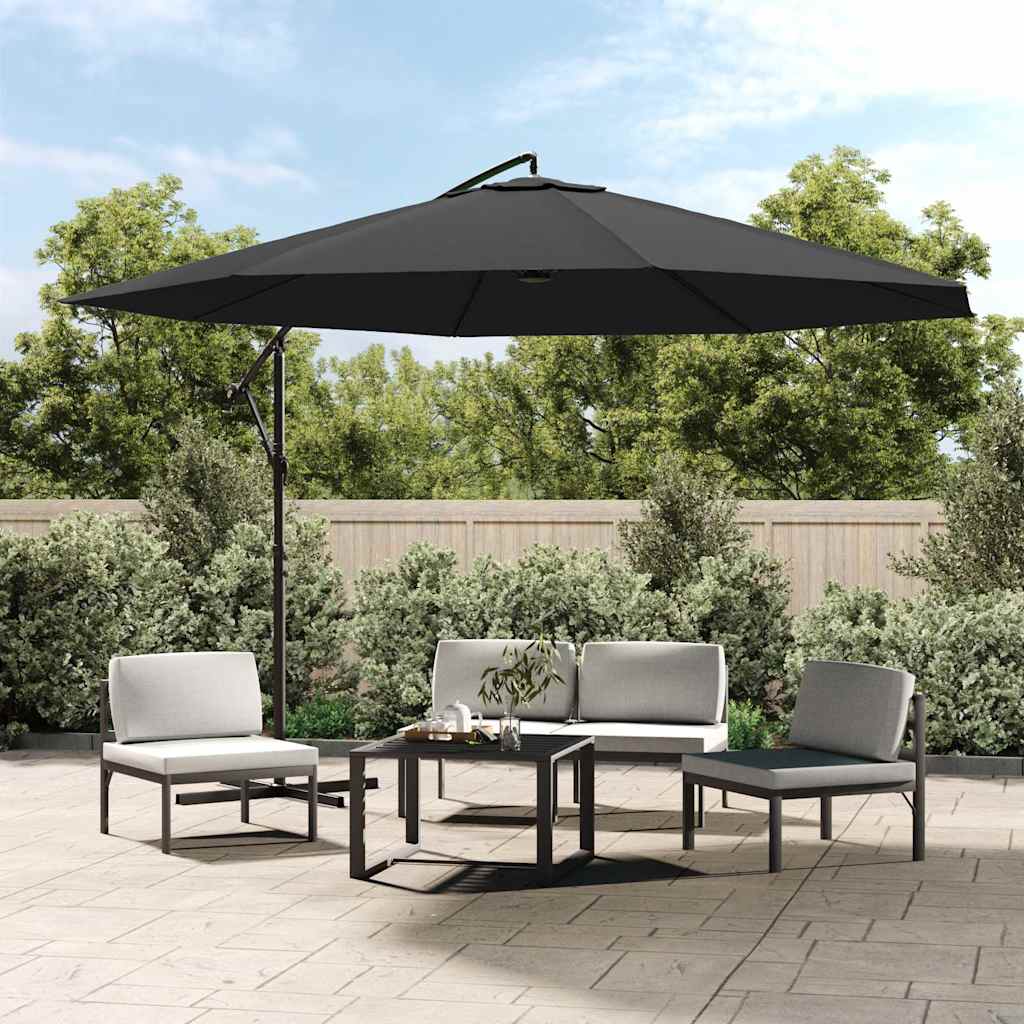 Zweefparasol met aluminium paal 350 cm antracietkleurig is nu te koop bij PeponiXL, paradijselijk wonen!