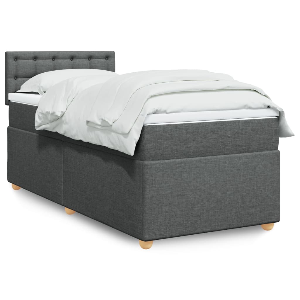 Boxspring met matras stof donkergrijs 90x200 cm is nu te koop bij PeponiXL, paradijselijk wonen!