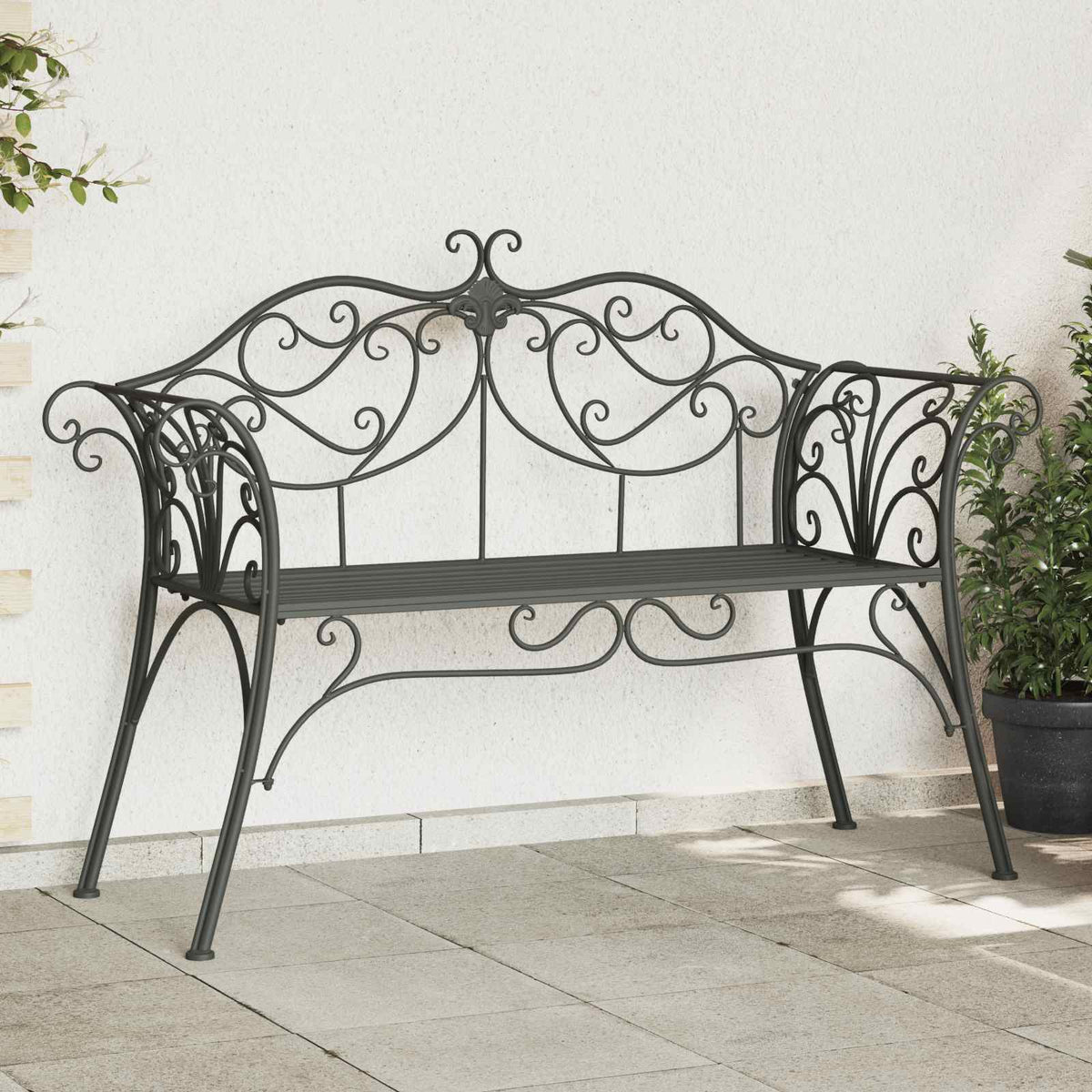 Tuinbank 2-Aantal zitplaatsen 130 x 47 x 90 cm Staal is nu te koop bij PeponiXL, paradijselijk wonen!