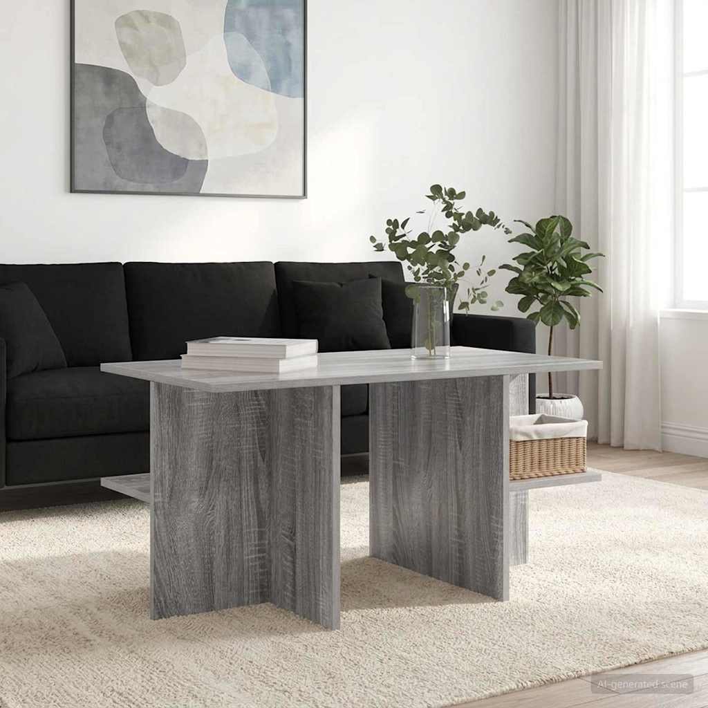 Salontafel Grijs sonoma 87 x 50 x 45 cm Geconstrueerd hout is nu te koop bij PeponiXL, paradijselijk wonen!