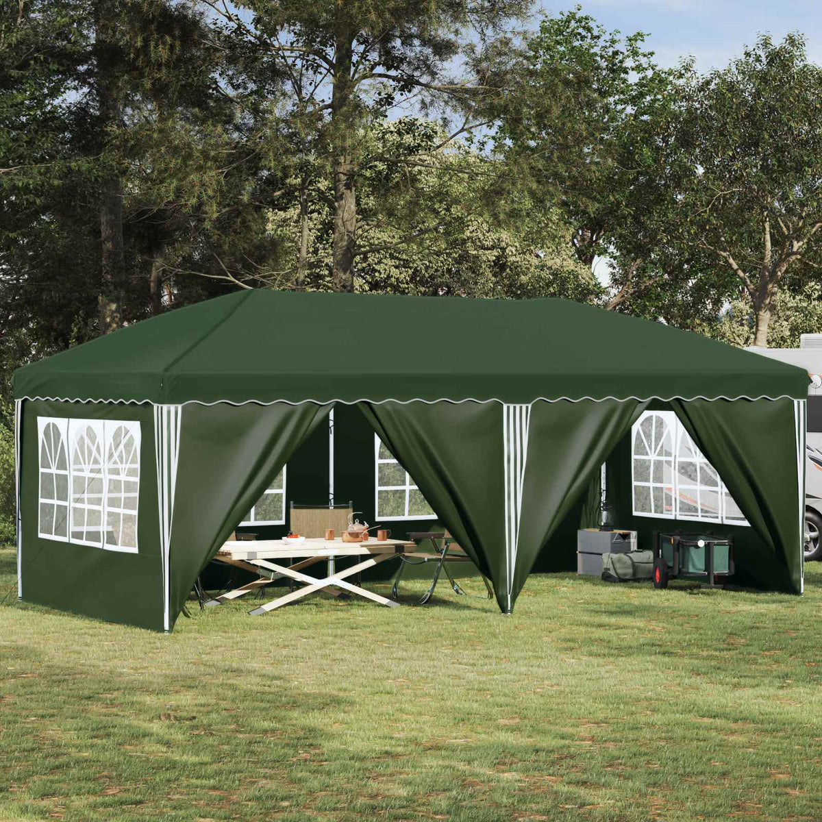 Pop-up Feesttent 575 x 288 x 245 cm Groen is nu te koop bij PeponiXL, paradijselijk wonen!