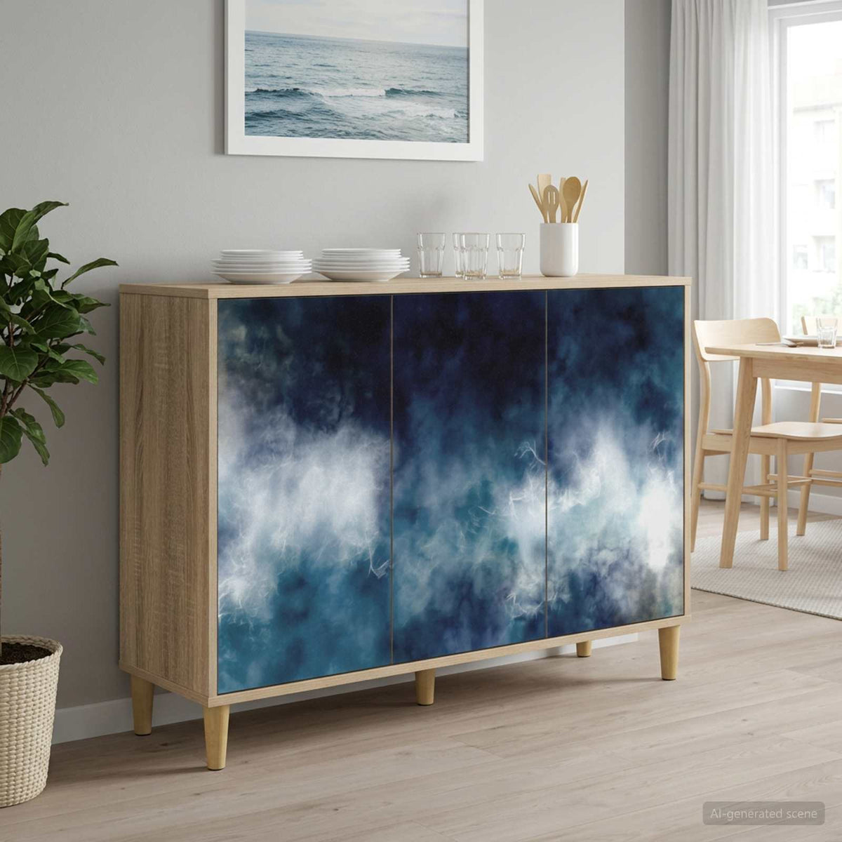 Dressoir RAALTE Sonoma 102 x 33 x 75 cm Bewerkt hout is nu te koop bij PeponiXL, paradijselijk wonen!