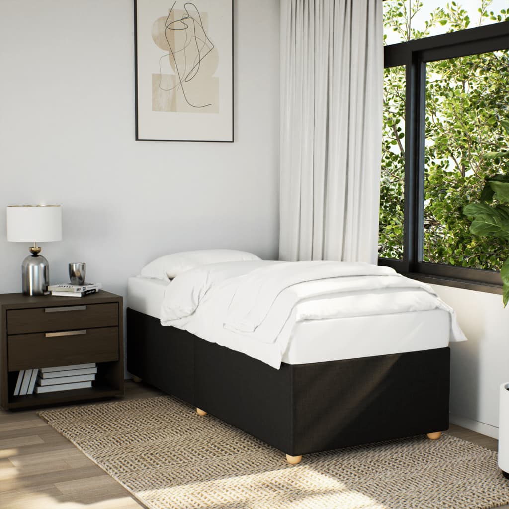 Bedframe zonder matras 80x200 cm stof zwart is nu te koop bij PeponiXL, paradijselijk wonen!