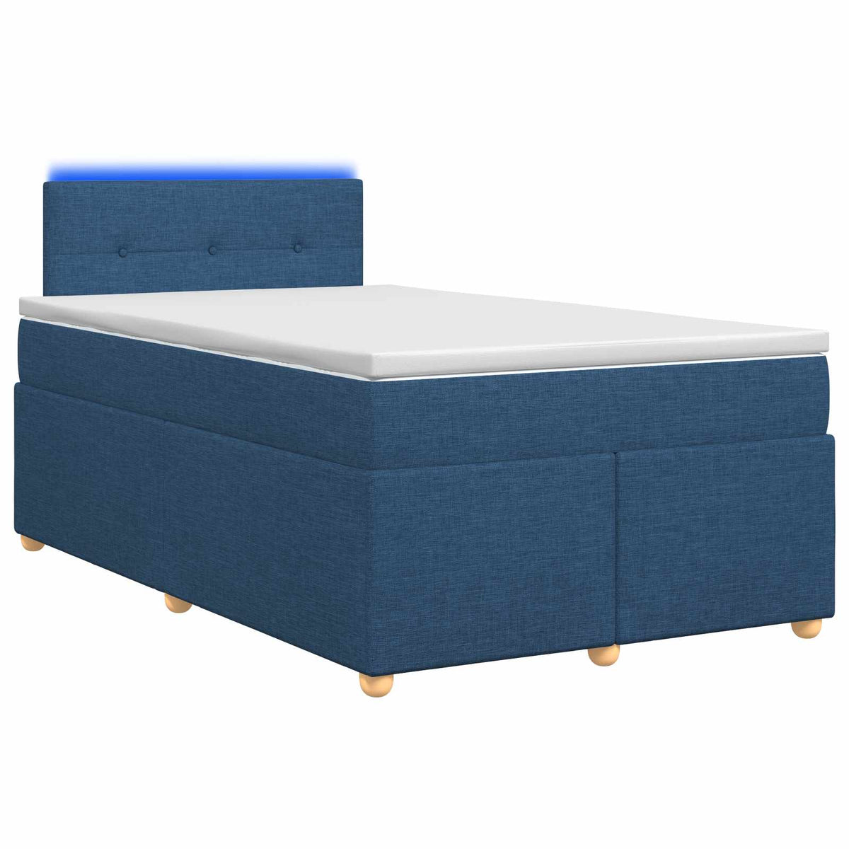 Boxspringbed met matras met hoofdeinde Blauw 120 x 200 cm Stof is nu te koop bij PeponiXL, paradijselijk wonen!