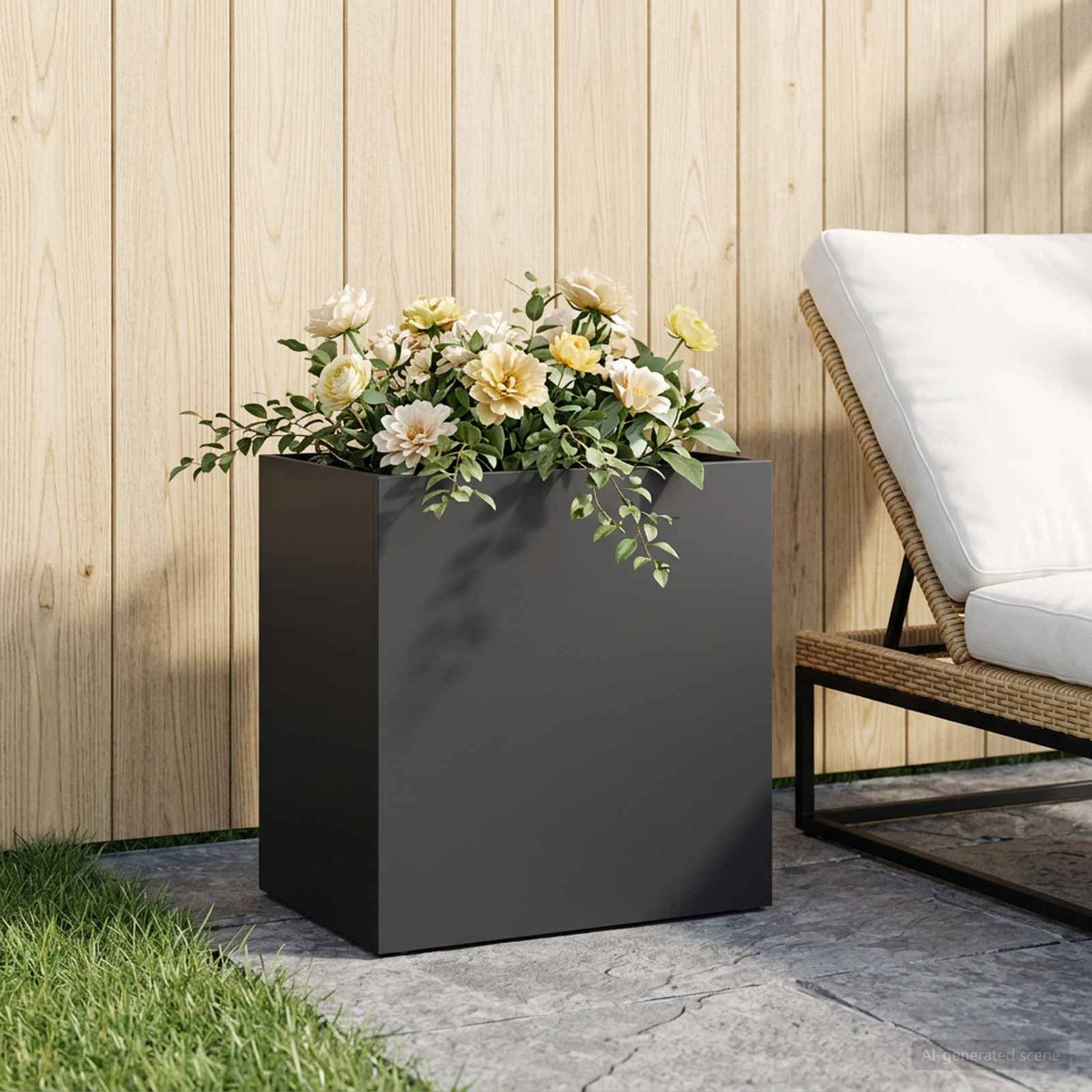 Plantenbak Zwart 50 x 30 x 50 cm Koudgewalst staal is nu te koop bij PeponiXL, paradijselijk wonen!