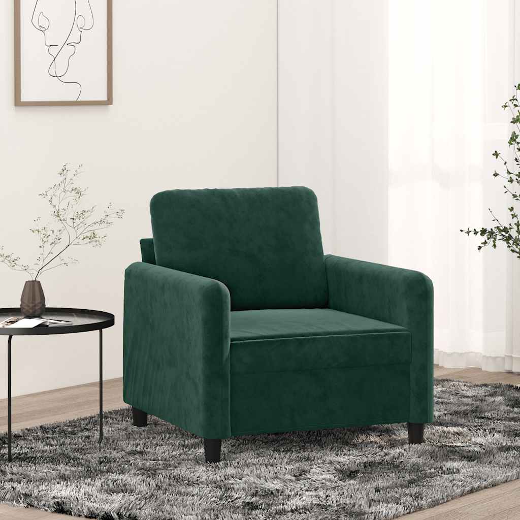 Fauteuil 60 cm fluweel donkergroen is nu te koop bij PeponiXL, paradijselijk wonen!
