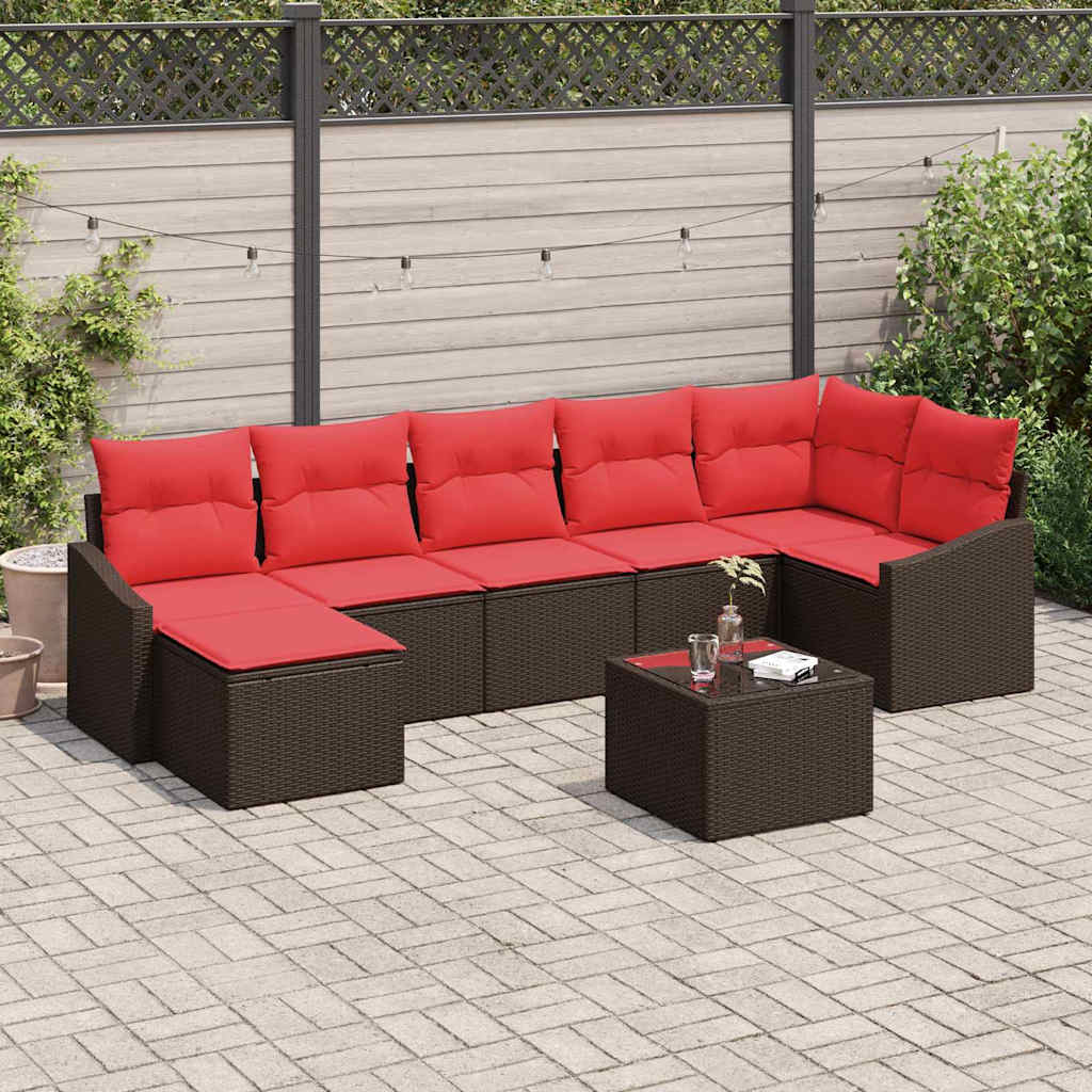 Bankstel 8 st Bruin poly rattan is nu te koop bij PeponiXL, paradijselijk wonen!