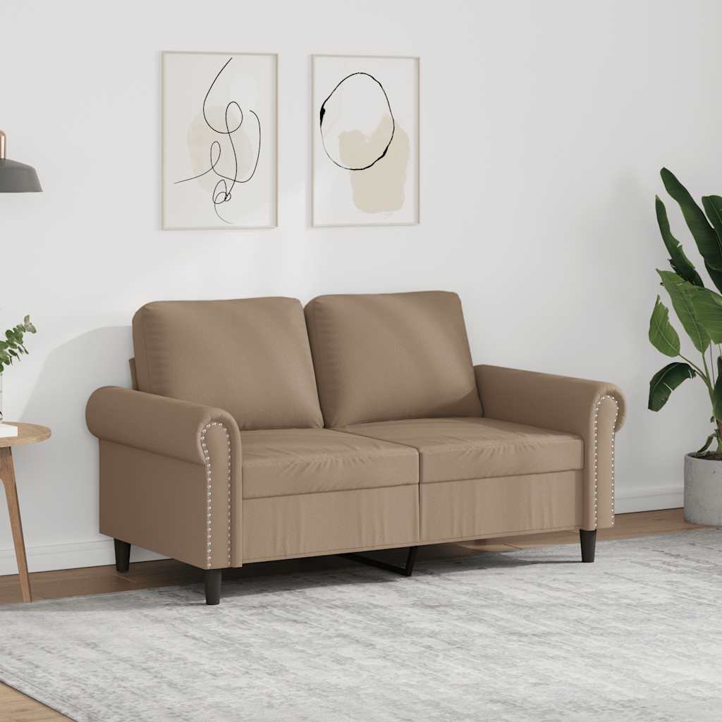 Tweezitsbank 120 cm kunstleer cappuccinokleurig is nu te koop bij PeponiXL, paradijselijk wonen!