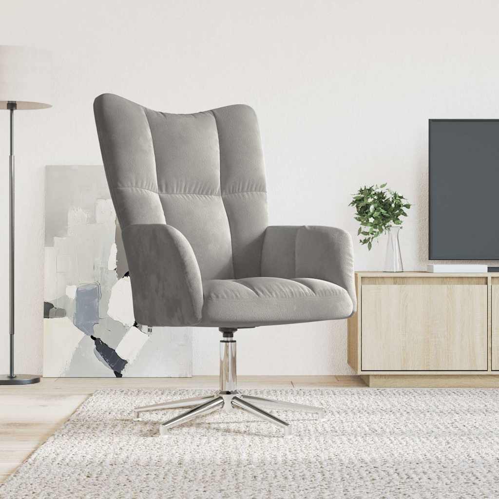 Relaxstoel fluweel lichtgrijs is nu te koop bij PeponiXL, paradijselijk wonen!