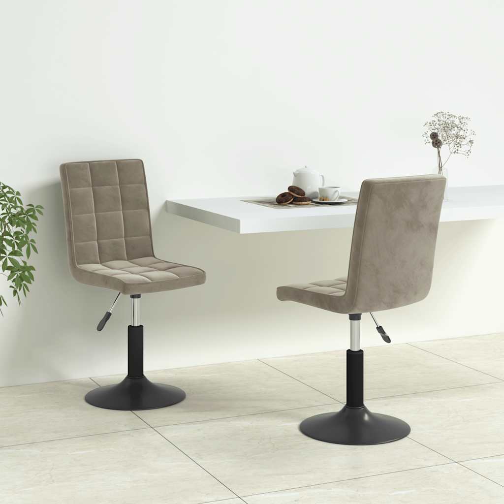 Eetkamerstoelen draaibaar 2 st fluweel lichtgrijs is nu te koop bij PeponiXL, paradijselijk wonen!