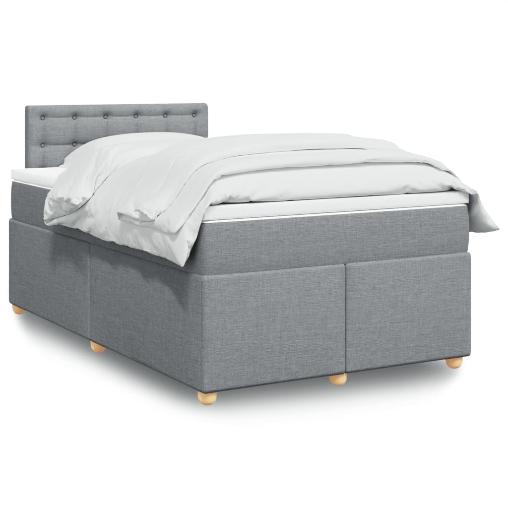 Boxspring met matras stof lichtgrijs 120x190 cm is nu te koop bij PeponiXL, paradijselijk wonen!