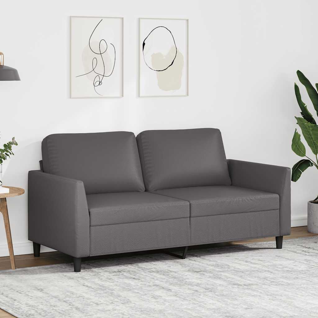 Tweezitsbank 140 cm kunstleer grijs is nu te koop bij PeponiXL, paradijselijk wonen!