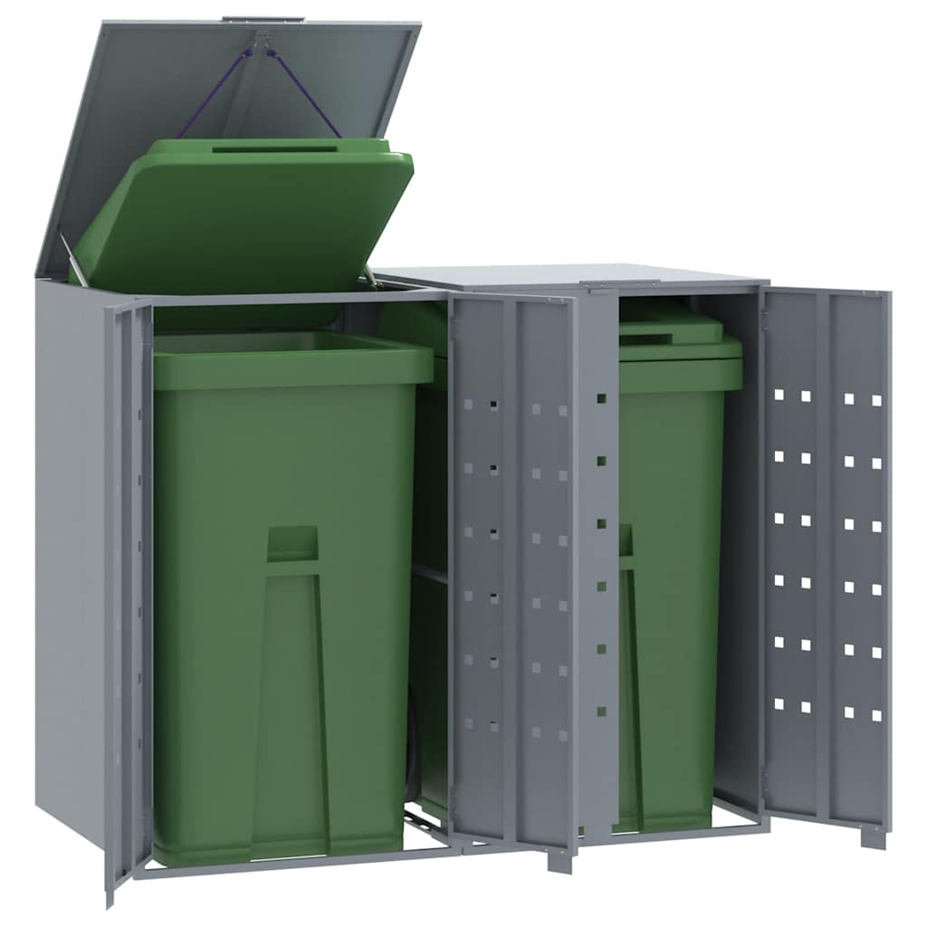 Containerberging voor 2 containers 138x79x117 cm staal grijs is nu te koop bij PeponiXL, paradijselijk wonen!