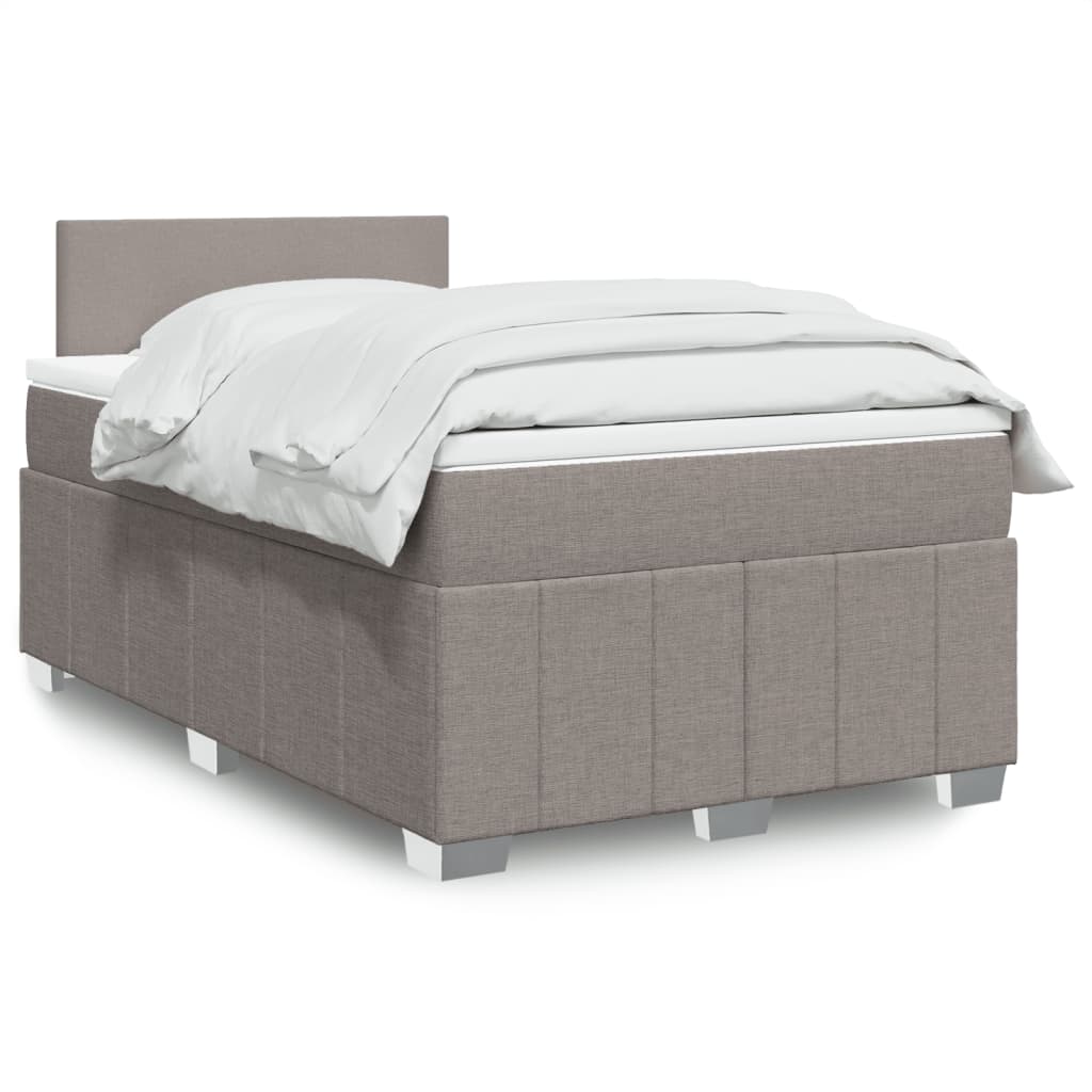 Boxspring met matras stof taupe 120x190 cm is nu te koop bij PeponiXL, paradijselijk wonen!