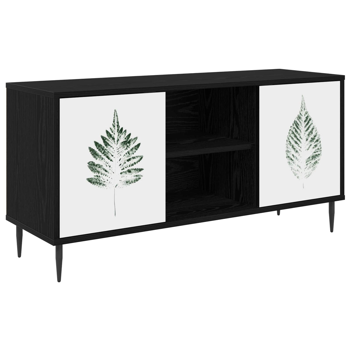 Tv-meubel HANAU 102 x 33 x 51 cm Zwart eiken Bewerkt hout is nu te koop bij PeponiXL, paradijselijk wonen!