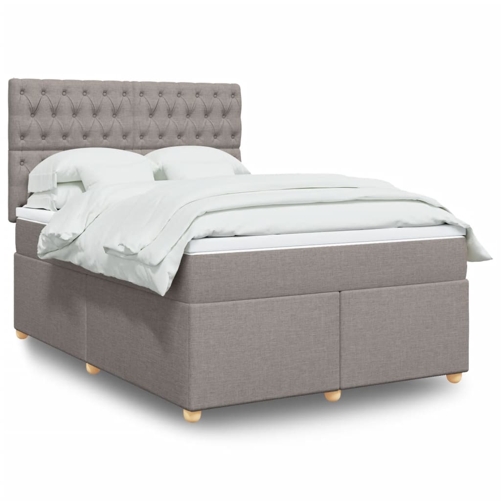 Boxspring met matras stof taupe 160x200 cm is nu te koop bij PeponiXL, paradijselijk wonen!