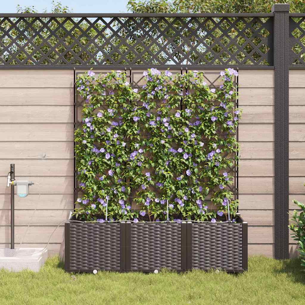 Tuin Bloempot 3 pcs Bruin Kunststof is nu te koop bij PeponiXL, paradijselijk wonen!
