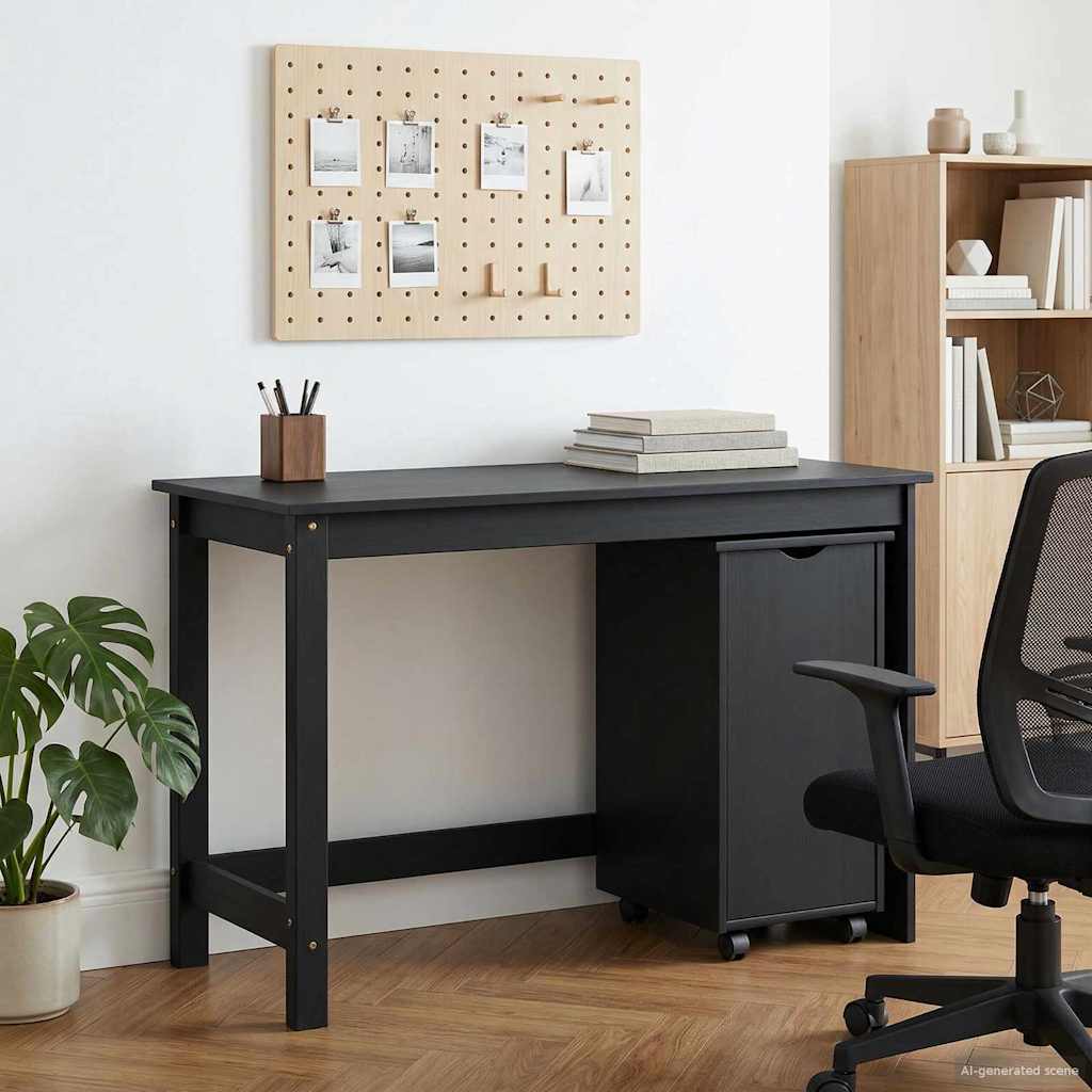 Bureau Kas Set 2 st Zwart Massief grenenhout is nu te koop bij PeponiXL, paradijselijk wonen!