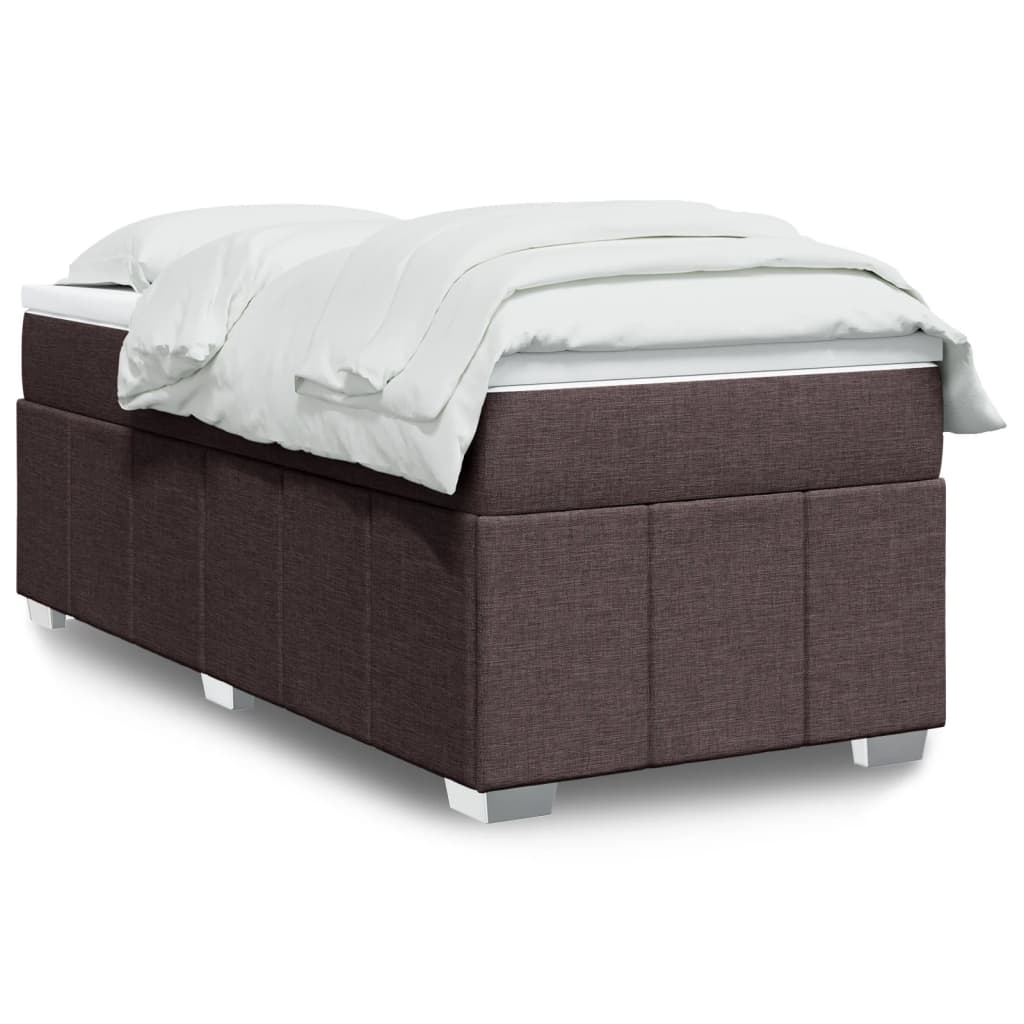 Boxspring met matras stof donkerbruin 90x200 cm is nu te koop bij PeponiXL, paradijselijk wonen!