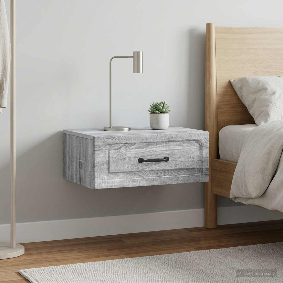 Wandbeugel Bedkast 2 pcs Grijs sonoma 49 x 34,5 x 20 cm is nu te koop bij PeponiXL, paradijselijk wonen!