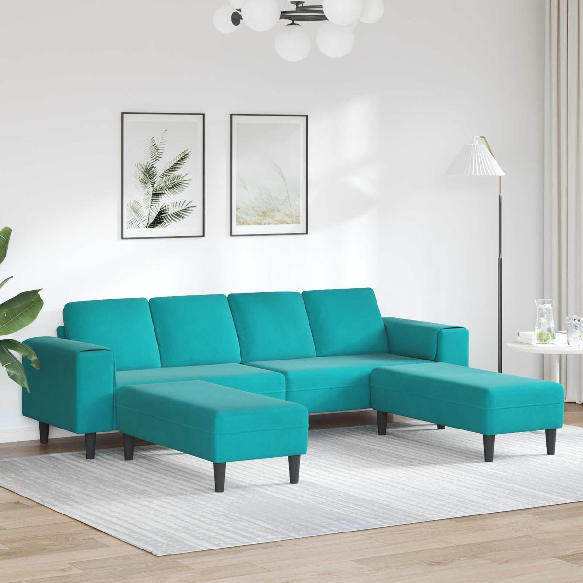 Woonkamer Bank 3 pcs Turquoise 250 x 188 x 76 cm is nu te koop bij PeponiXL, paradijselijk wonen!