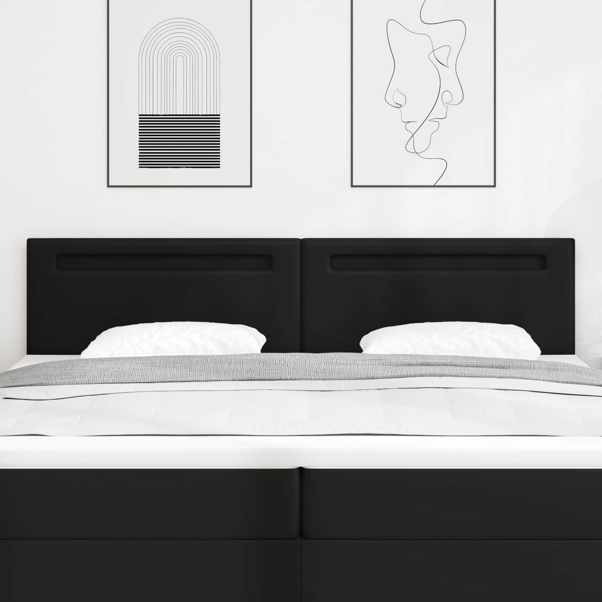 LED Hoofdbord Zwart 200 cm Nep Leer is nu te koop bij PeponiXL, paradijselijk wonen!