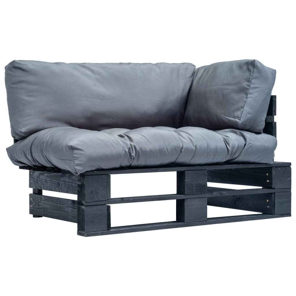 Tuinbank pallet met grijze kussens grenenhout is nu te koop bij PeponiXL, paradijselijk wonen!