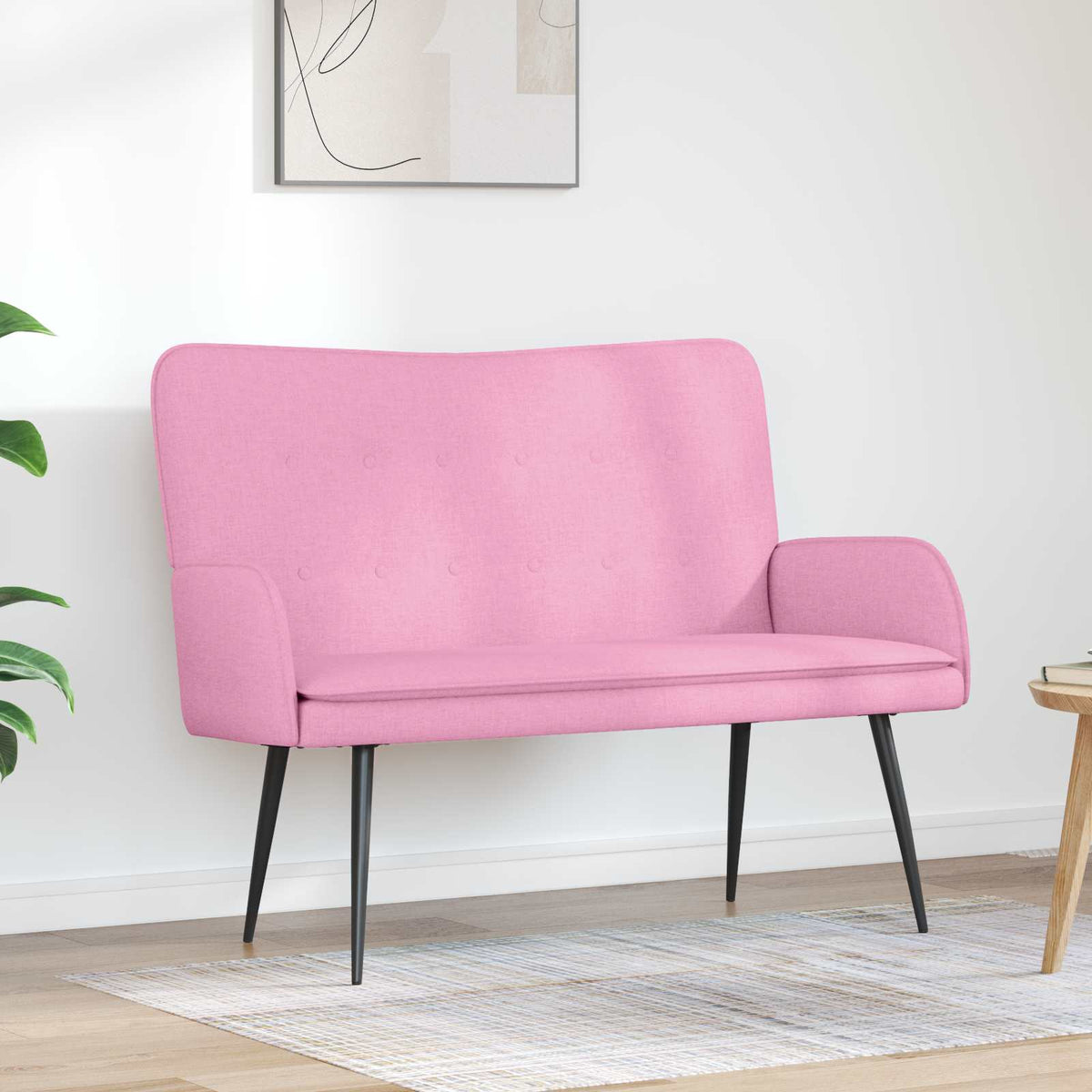 2-Zits Sofa Roze 115 x 61 x 87 cm Stof is nu te koop bij PeponiXL, paradijselijk wonen!