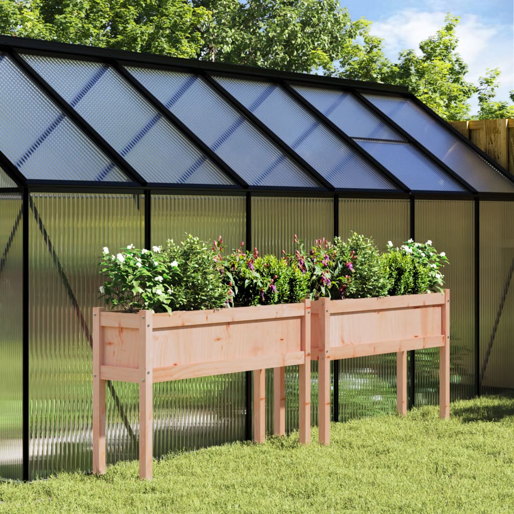 Plantenbakken met poten 2 st massief douglashout is nu te koop bij PeponiXL, paradijselijk wonen!