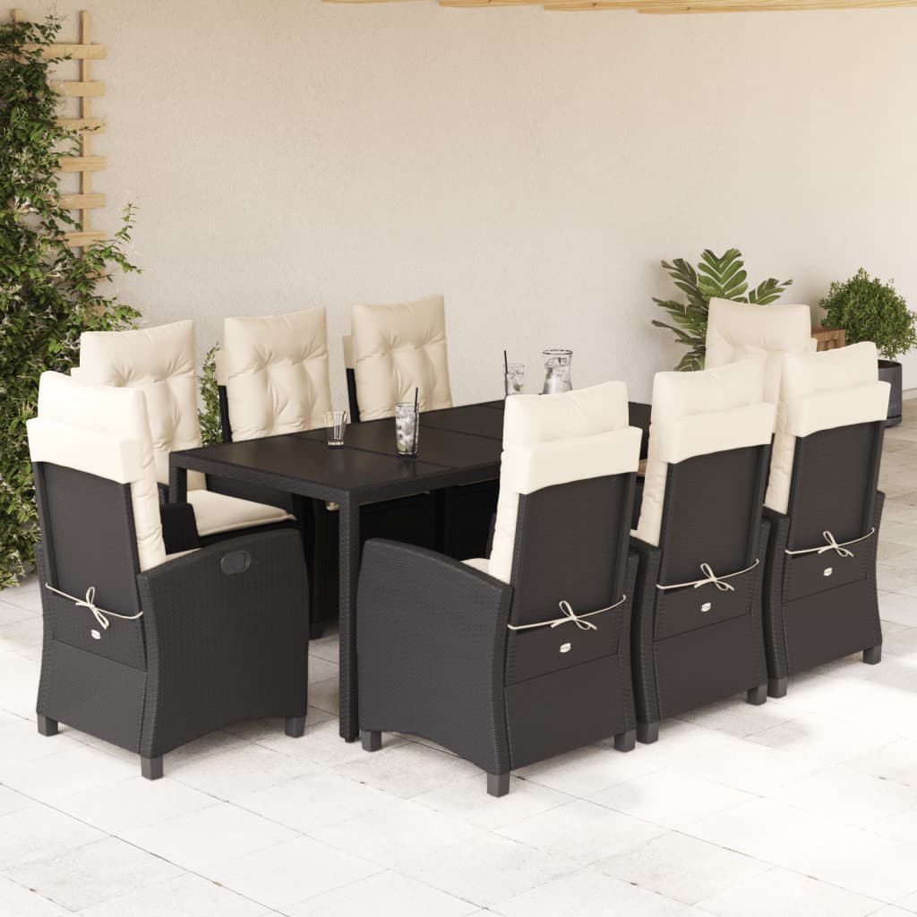 9-delige Tuinset poly rattan zwart is nu te koop bij PeponiXL, paradijselijk wonen!