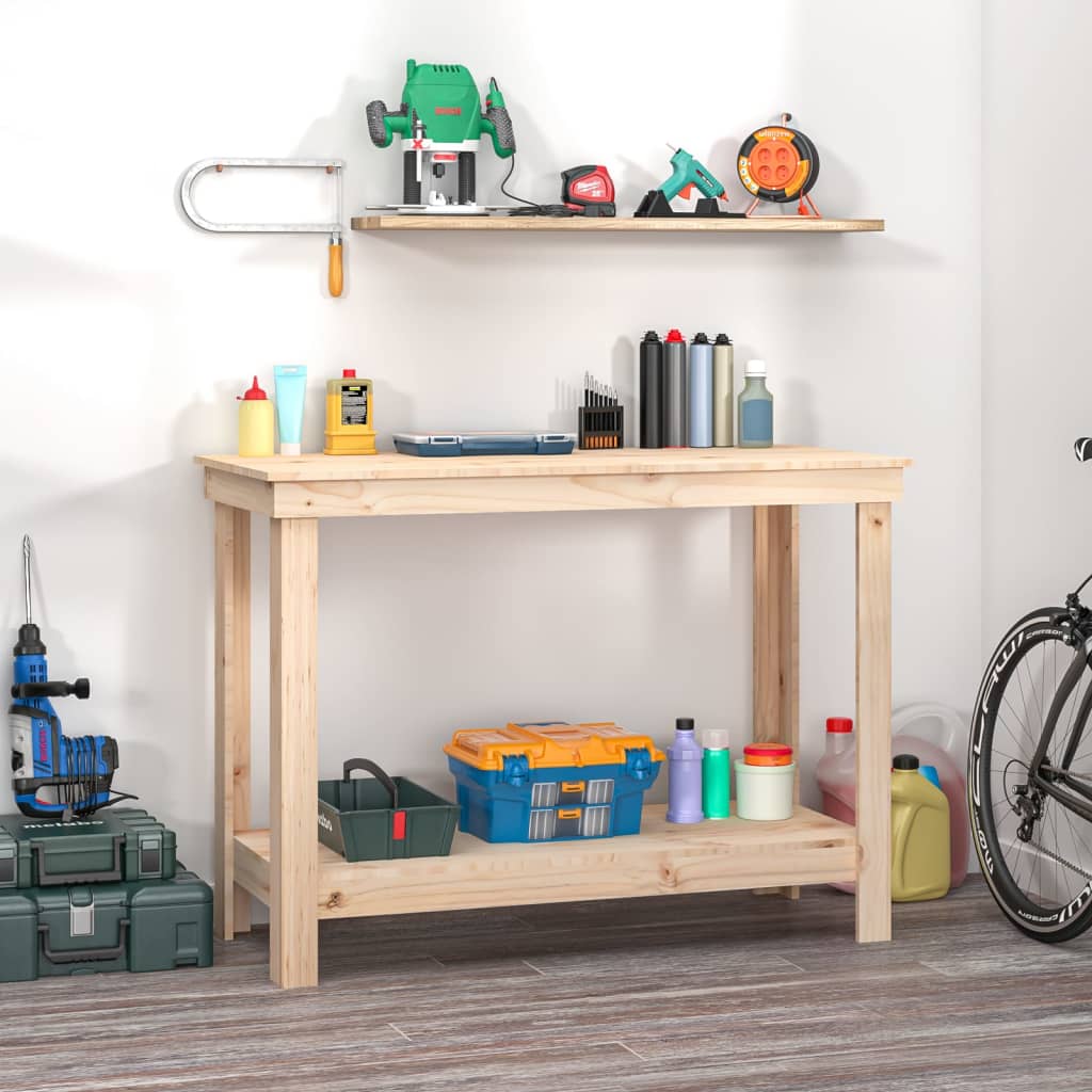 Werkbank 110x50x80 cm massief grenenhout is nu te koop bij PeponiXL, paradijselijk wonen!